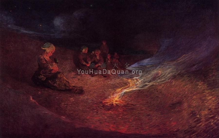 Le Pouldu, Woman Breast Feeding on a Dune - 费迪南德·卢瓦扬